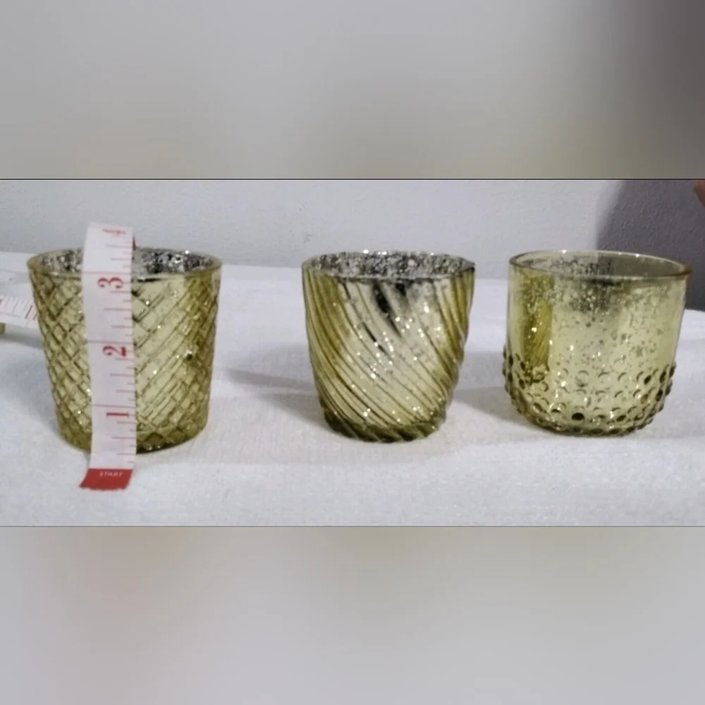 Three Pack Gold Finish Votive Candle Holders